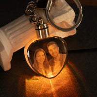 Multicolored LED Lights K5 Crystal Heart Keychain
