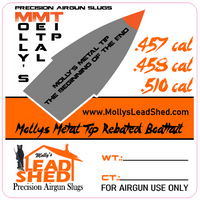 .510 cal Mollys Metal Rebated Boat Tail