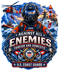 Against All Enemies Vinyl Sticker (Matte) - Coast Guard