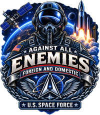 Against All Enemies Vinyl Sticker (Matte) - Space Force