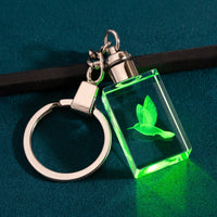 Multicolored LED Lights K5 Crystal Rectangular Keychain